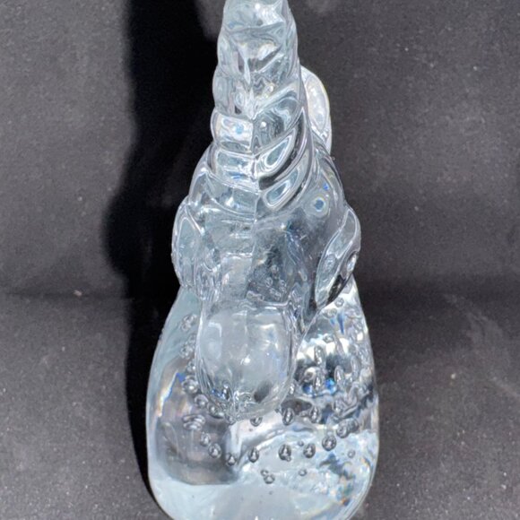 Vtg Blown Art Crystal Glass Unicorn control Bubbles Paperweight Sculpture - 1505 - Picture 2 of 9
